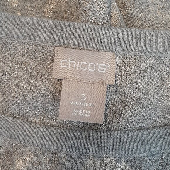Chico's Tunic Shimmery Silver and Blue Size 3= US XL - Picture 4 of 7